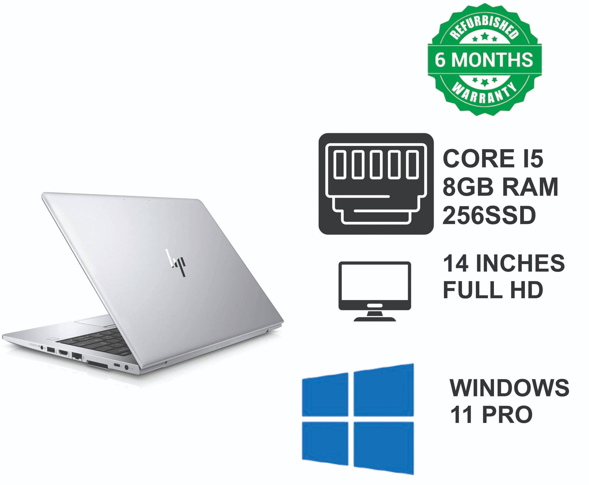 Refurbished HP EliteBook 830 G5 Intel Core i5 8th Gen 8GB RAM 256GB SSD 13.3″ Refurbished Laptops Free Wireless mouse free Earphone