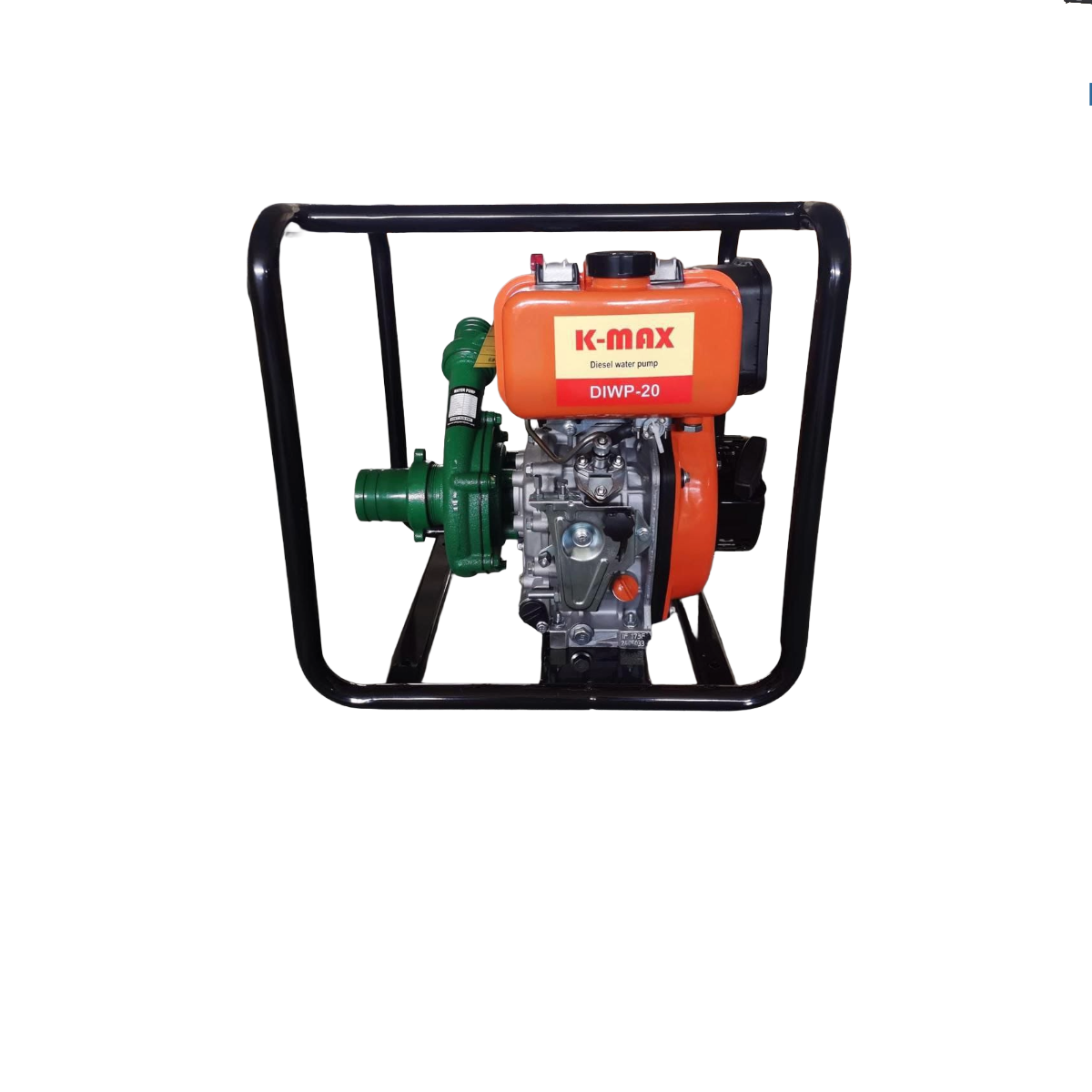 KMAX 2″ Diesel Water Pump – 7HP, 30m³/h Flow Rate, 7m Suction & 23m Lift – Heavy Duty Cast Iron Pump. Perfect for farms, irrigation, construction, and flood control. Durable, powerful, and fuel-effici