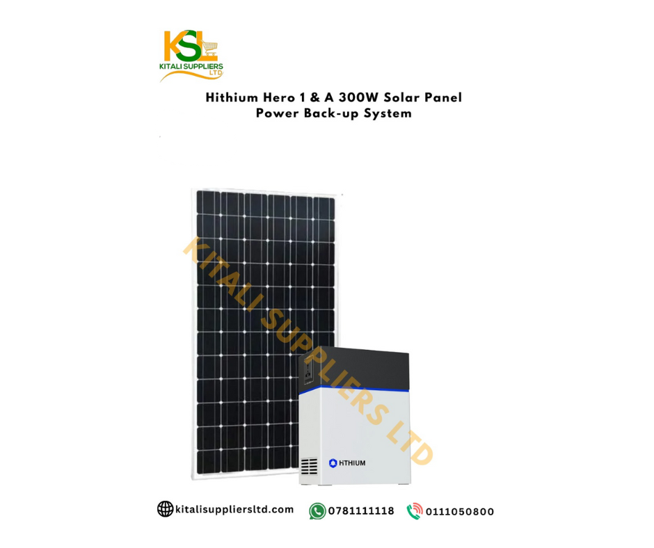 Hithium Hero 1 Lithium Battery and 300W Solar Panel Power Back-up System