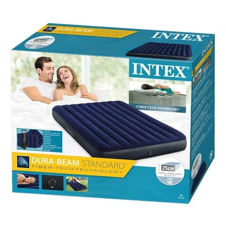 Intex DURA-BEAM STANDARD Air Mattress – 4×6 with FREE Electric Pump
