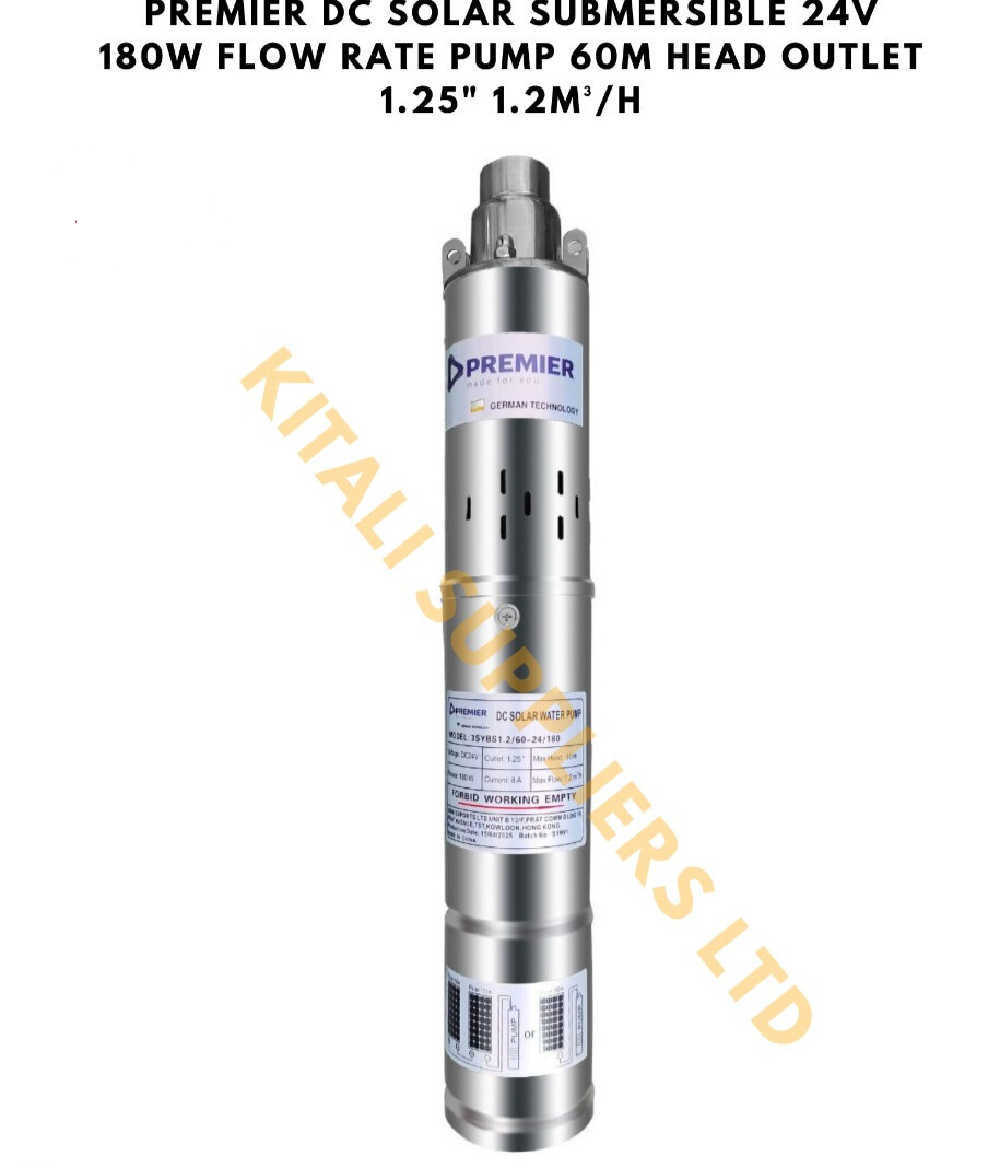 Premier 180W 24V DC Solar Submersible Pump