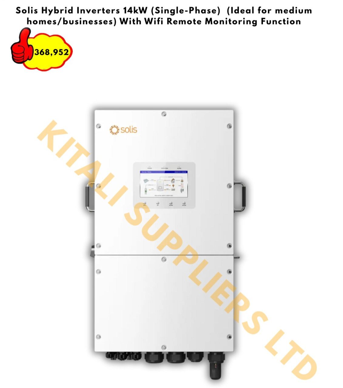 Solis 14kW Hybrid Inverter (Single-Phase) – Smart Solar Inverter with WiFi Remote Monitoring | High-Efficiency Backup Power Solution for Medium Homes & Small Businesses