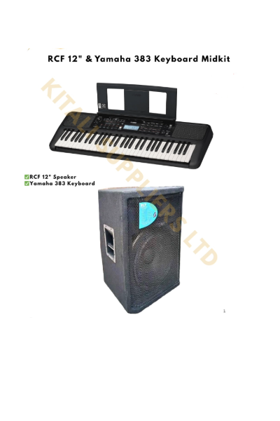 Powerful performance package featuring the RCF 12” active speaker and Yamaha PSR-E383 61-key keyboard. Ideal for gigs, churches, home use, and music learners. Pro sound, portable setup.