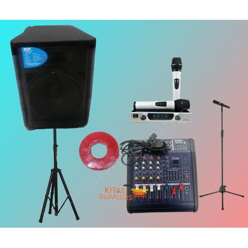 Shop the RCF Mini Public Address System with 15-inch speaker. Ideal for speeches, events, and live sound. Portable, powerful, and easy to set up. Includes mic & cables.