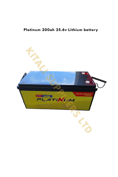 Platinum 200Ah 25.6V LiFePO₄ battery – deep-cycle lithium power with 5.12kWh capacity. Long life, BMS-protected, ideal for solar, inverter, and off-grid systems.