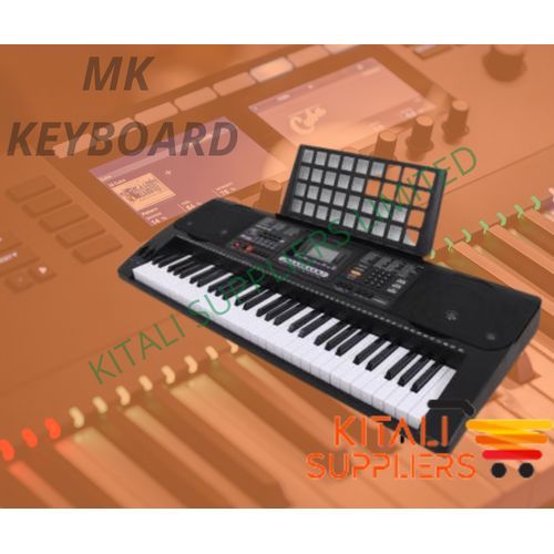 Buy the MK 812 electronic keyboard with 61 keys, demo songs, and learning mode. Ideal for beginners and students. Dual speakers, LED display & multiple tones.