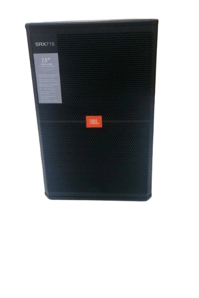 JBL SRX715 powered two-way speaker with 15-inch woofer and 1500W Class-D amp. Perfect for DJs, live sound, and professional audio applications.