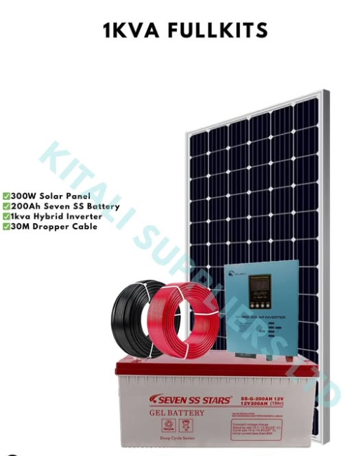 Complete 300W Solar Power Kit – 300W Panel + 200Ah Battery + 1kVA Hybrid Inverter + 30m Cable | Home & Office Off-Grid Energy Solution