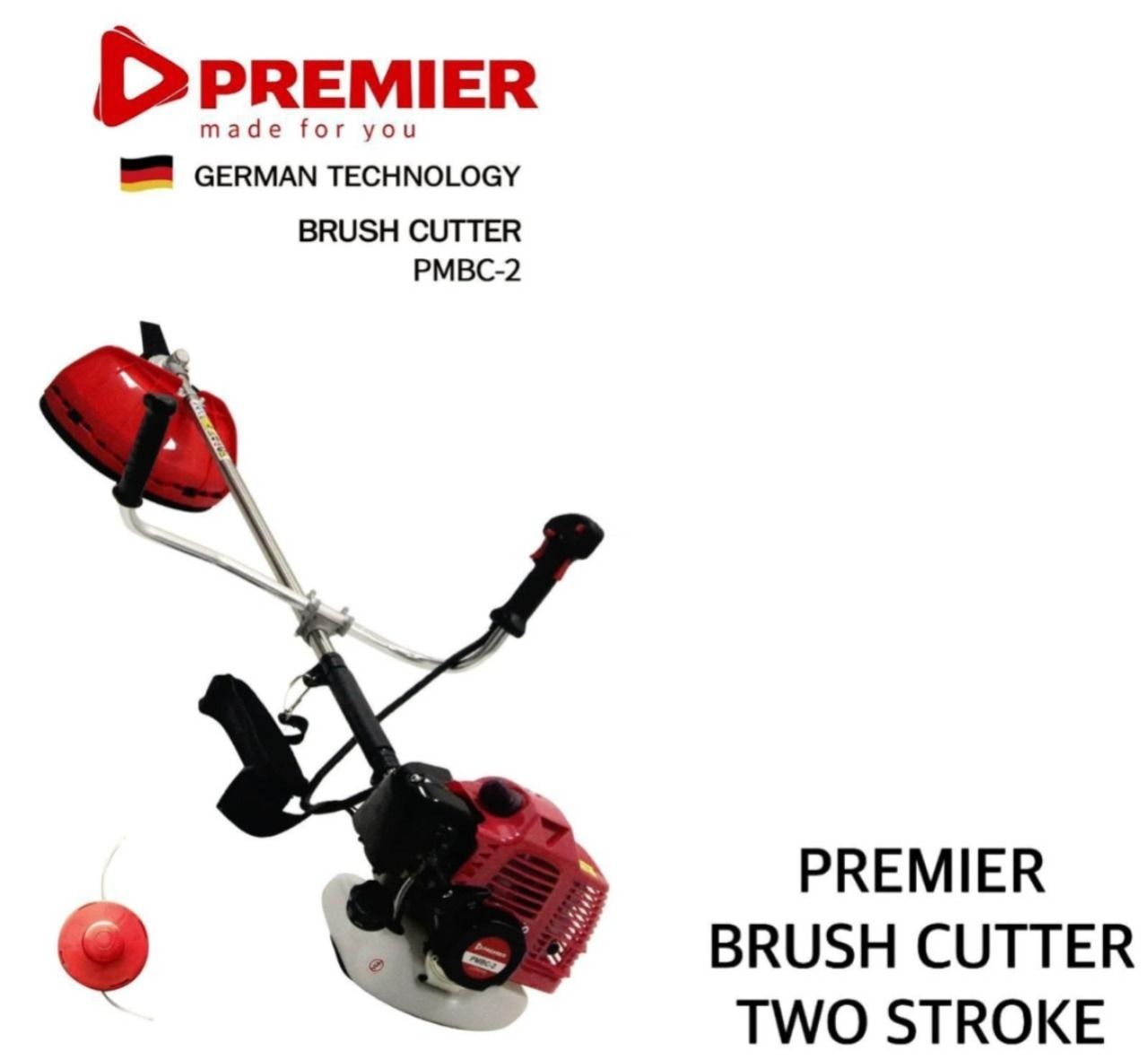Premier PMBC-2 Brush Cutter – 2-Stroke Petrol Grass Trimmer