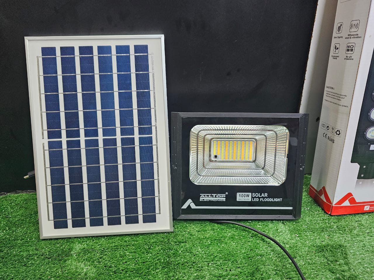 ALLTOP 100W Solar Floodlight – High-Brightness Outdoor Security Light with Smart Motion Sensor