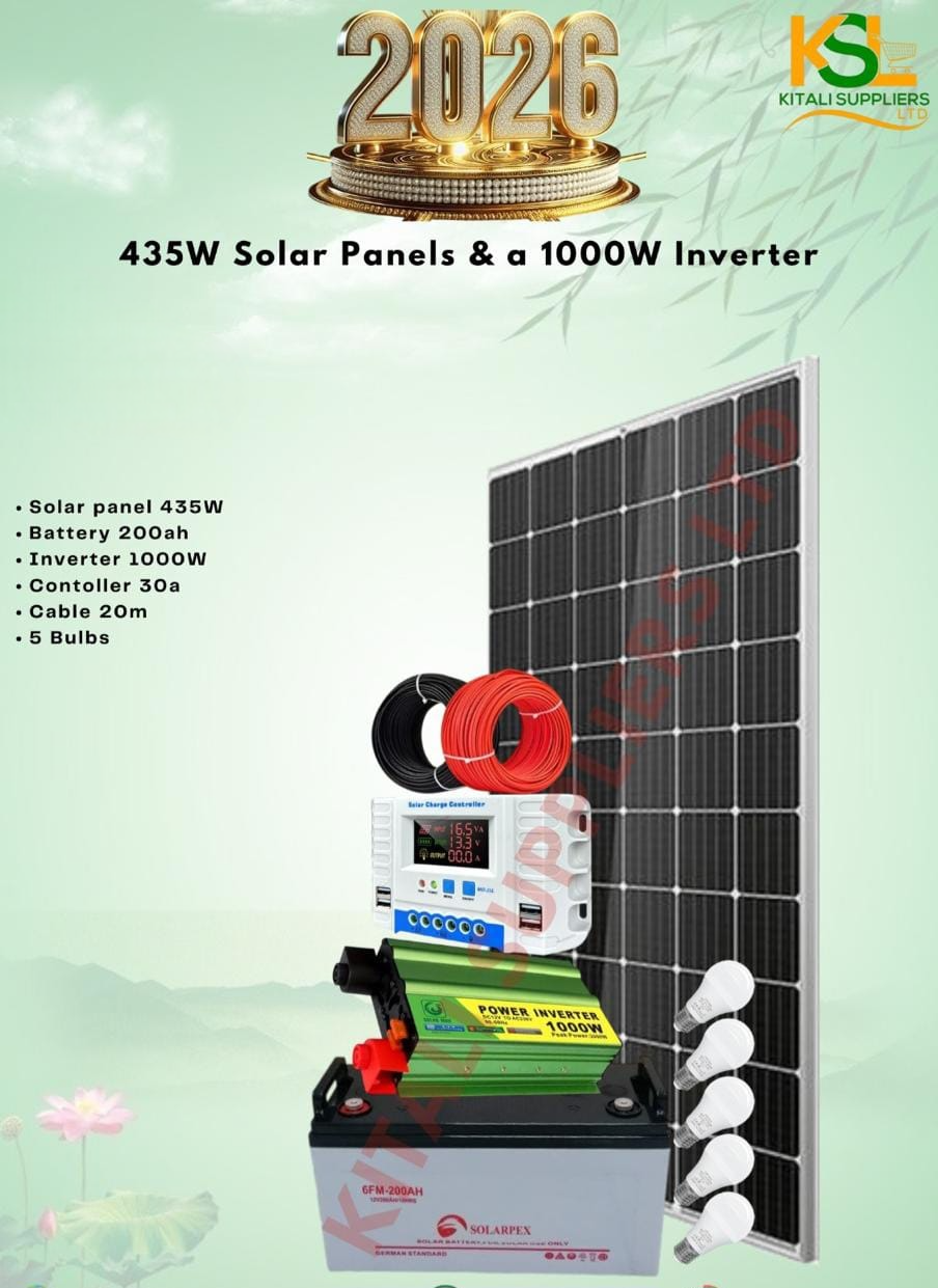 ☀️🔋 2026 Smart Solar Power Kit – 435W Panel + 1000W Inverter + 200Ah Battery 🔌