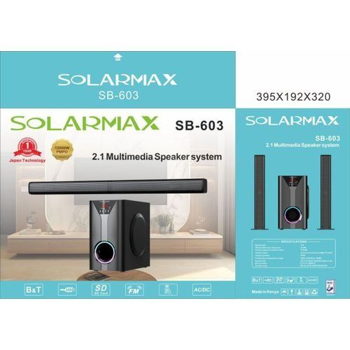 🔊🎶 Solarmax SB-603 Soundbar Speaker with Subwoofer, Bluetooth & USB