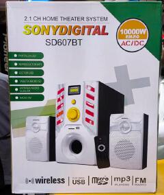 🔊 SonyDigital SD607BT 2.1 Channel Home Theater Speaker System – 10000W PMPO Bluetooth Subwoofer Audio System 🎶