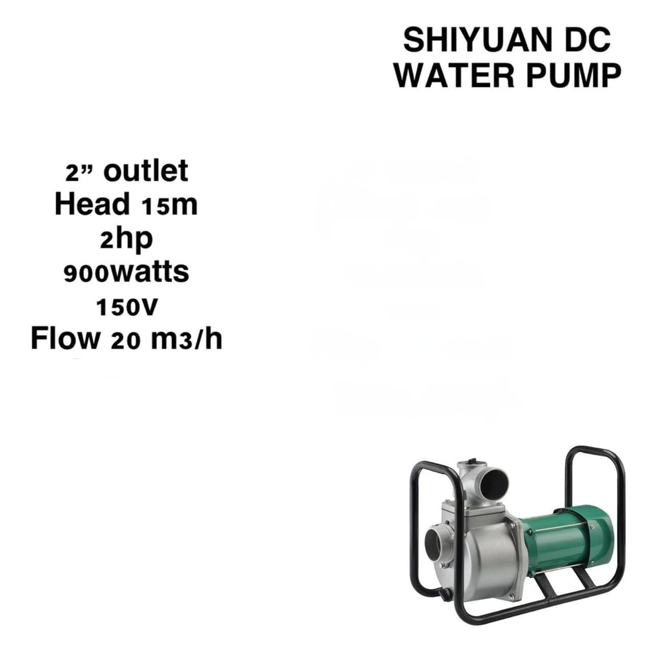💧 Shiyuan DC Water Pump 2HP 900W 150V | 2” Outlet High Flow 20m³/h Irrigation & Transfer Pump