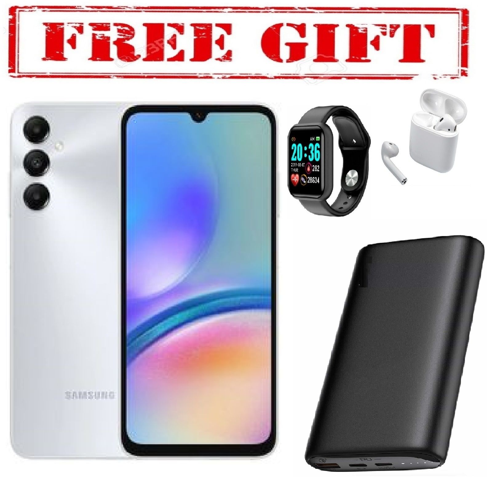 Samsung Galaxy A05S, 6.7", 90HZ, 4GB RAM + 128GB ROM, 50MP, 5000mAh COMES WITH FREE GIFTS (POWER BANK +AIR PODS +SMART WATCH)