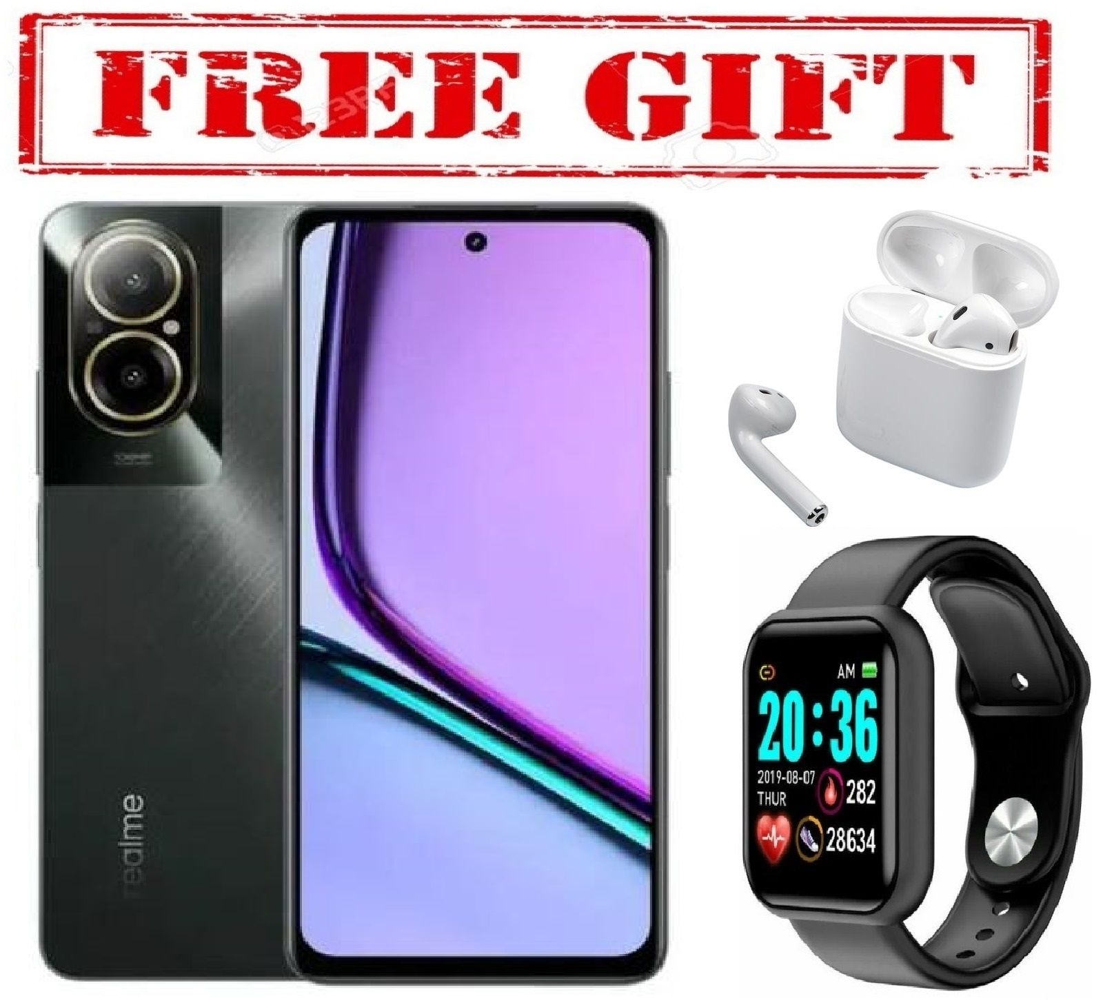 Realme C67 6.72'', 256GB Storage+ Up to 16GB RAM, 108MP Camera (Dual sim) 5000mAh  COMES WITH FREE GIFTS ( AIRPODS + WATCH)  FOR YOU