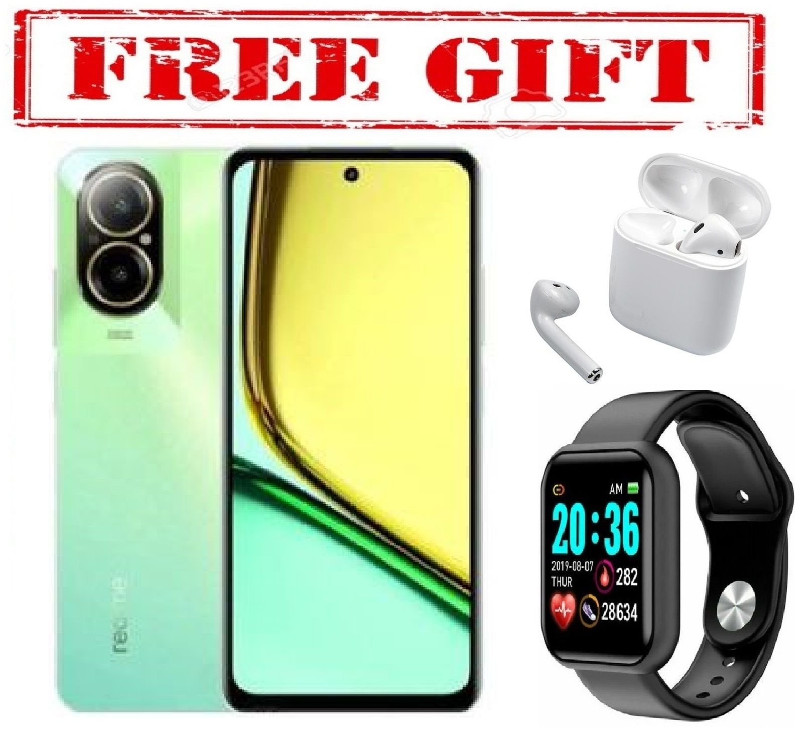 realme brand new Realme C67 6.72'', 256GB Storage+ Up to 16GB RAM, 108MP Camera (Dual sim) 5000mAh  COMES WITH FREE GIFTS ( AIRPODS + WATCH)  FOR YOU