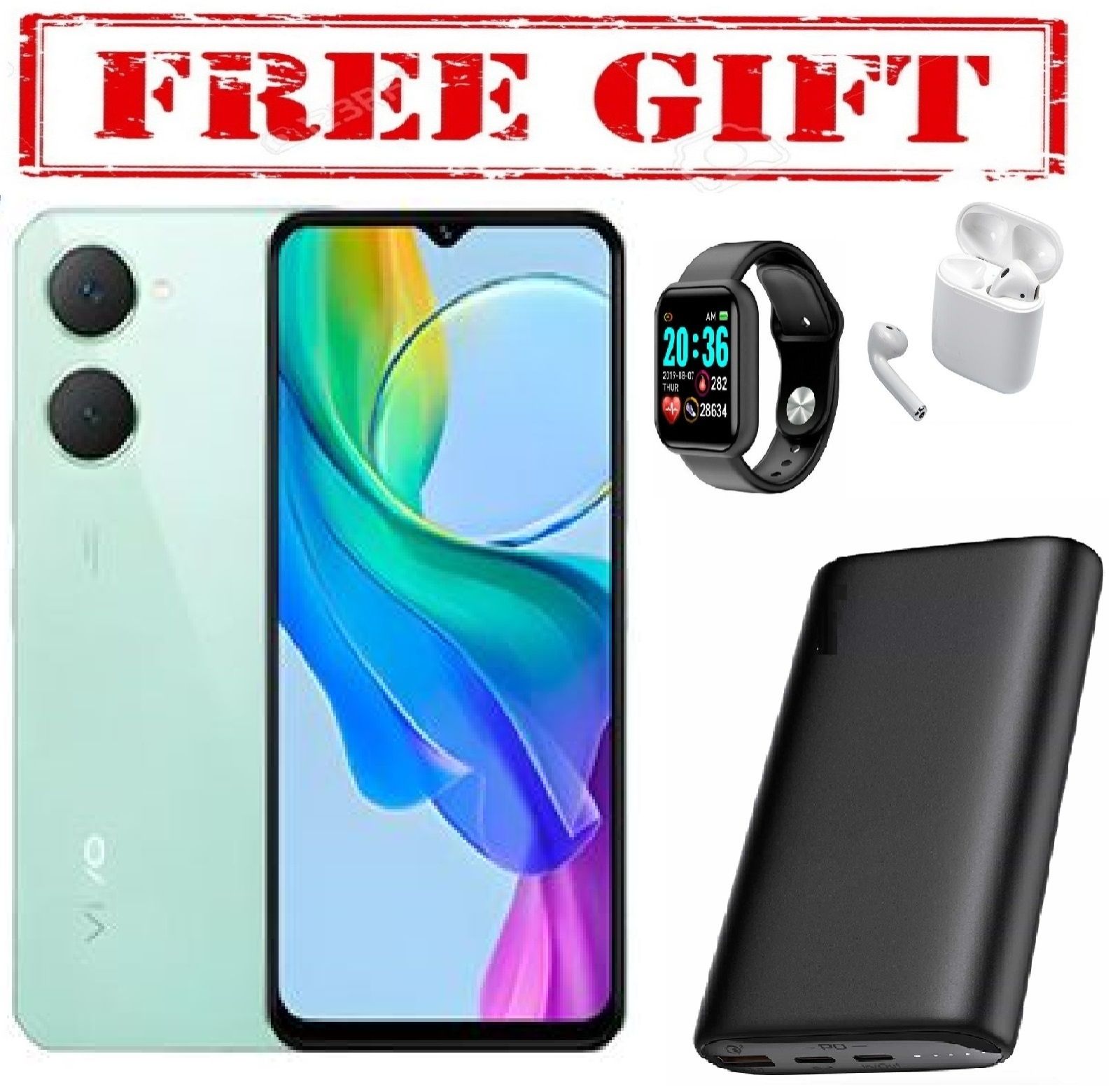 Brand New Vivo Y03 - 6.56'' - 4GB RAM + 128GB ROM - Dual SIM - 5000mAh -  2YRs WRTY  Brand New Vivo Y03 - 6.56'' - 4GB RAM + 64GB ROM - Dual SIM - 5000mAh   COMES WITH FREE GIFTS (POWER BANK +AIR PODS