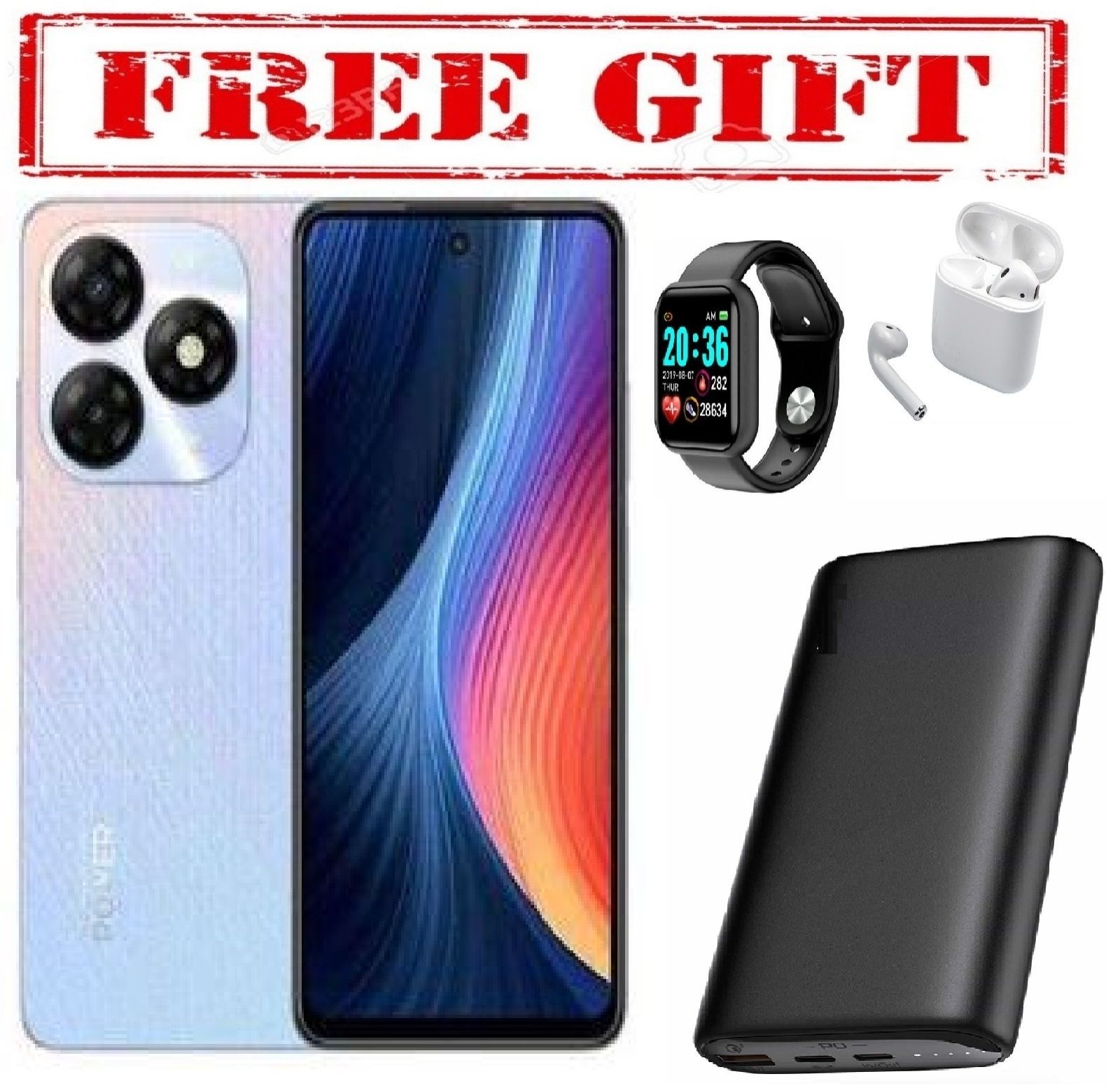 BRAND NEW Itel P55 6.6-INCHES, HD 4GB RAM UPTO 12GB RAM/128GB ROM Android 13,50MP  COMES WITH FREE GIFTS (POWER BANK +AIR PODS +SMART WATCH) FOR YOU