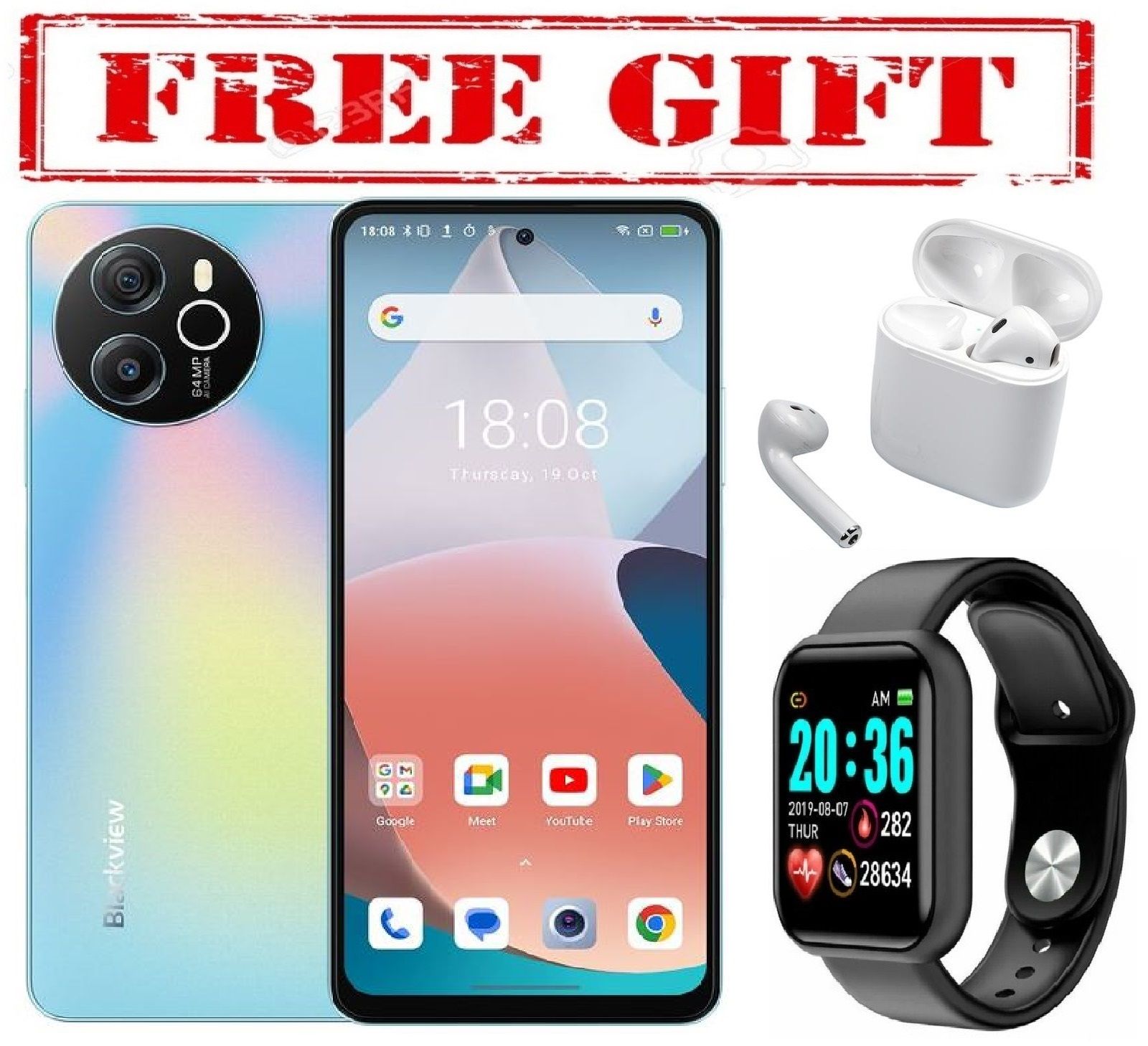 Blackview SHARK 8, 6.78", 256GB + 8GB RAM Dual SIM, 5000mAh  COMES WITH FREE GIFTS ( AIRPODS + SMART WATCH) FOR YOU