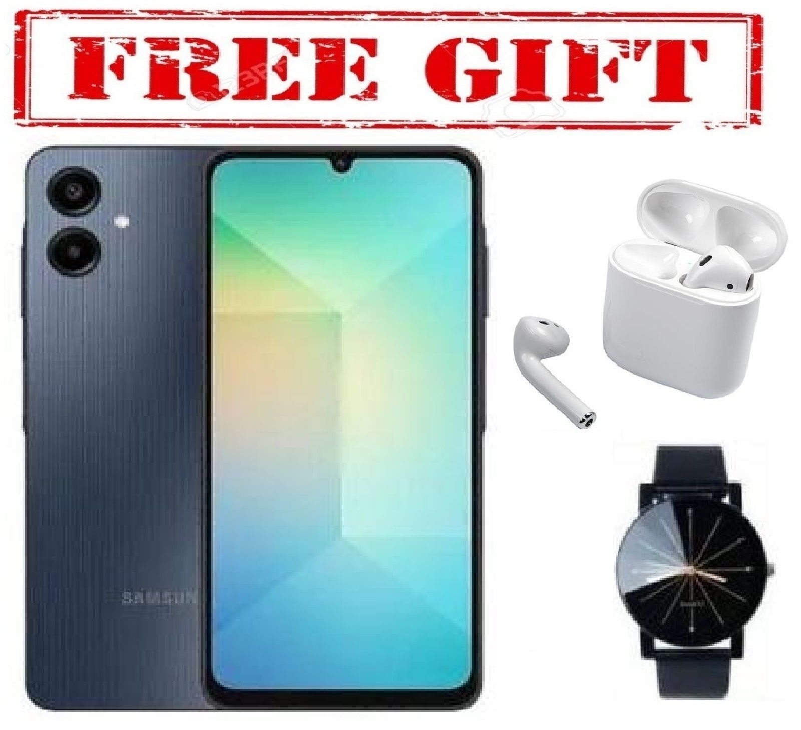 BRAND NEW Samsung GALAXY A06, SCREEN DISPLAY 6.7" //4GB RAM +128 GB ROM //DUAL SIM //5000MAH //50MP //ANDROID 14 COMES WITH FREE GIFTS (AIR PODS + WATCH) FOR YOU