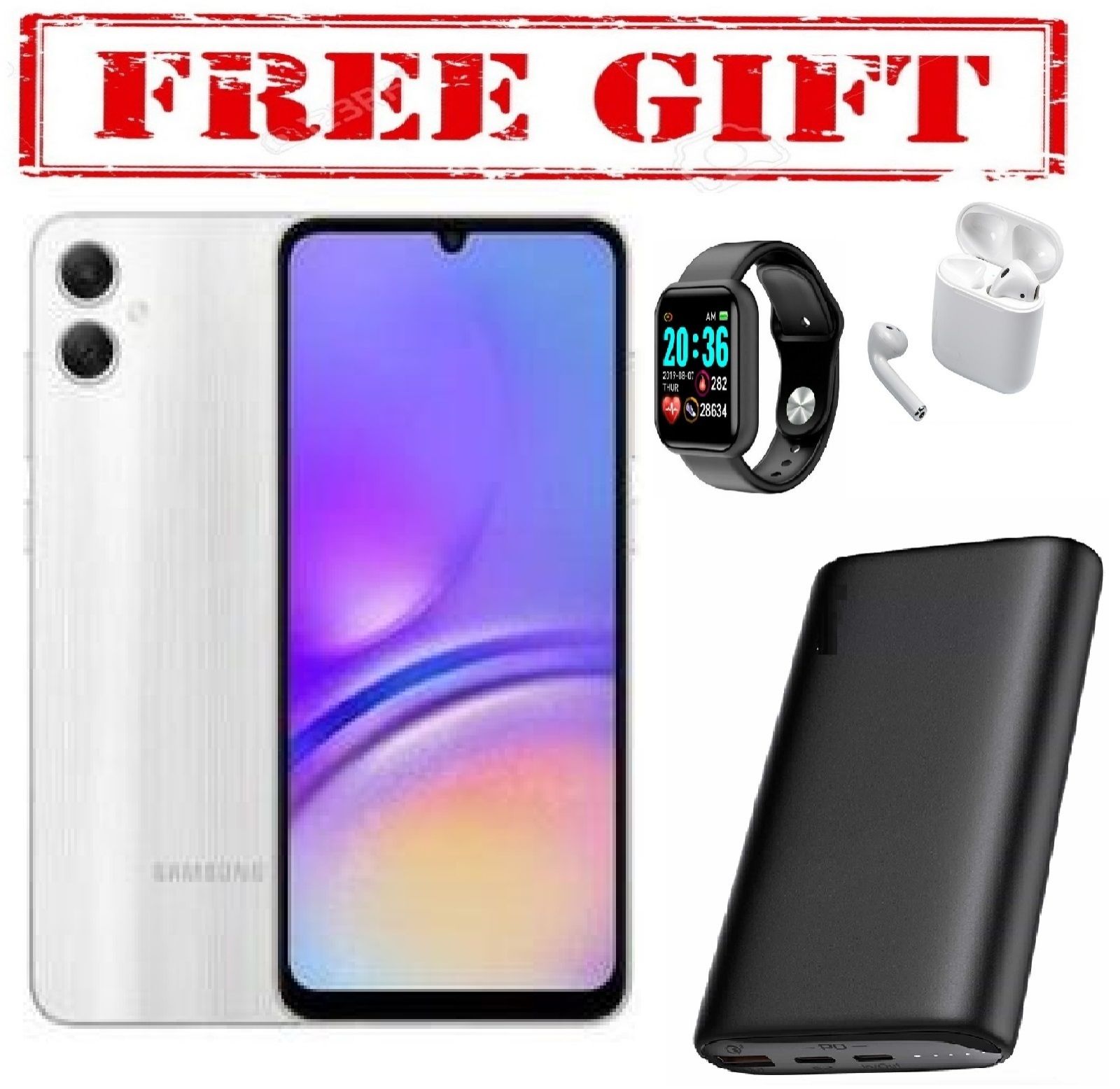LIMITED OFFER  BRAND NEW Samsung Galaxy A05, 6.7'' 4GB RAM + 64GB ROM (Dual Sim) 50MP Camera, 5000mAh COMES WITH FREE GIFTS ( AIRPODS + SMART WATCH +POWERBANK ) FOR YOU