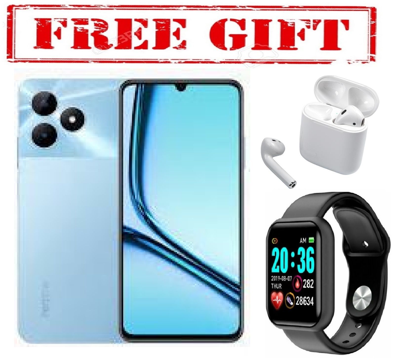 SPECIAL OFFER BRAND NEW Realme Note 50, 6.7", 128GB + 4GB RAM (Dual SIM), 5000mAh, COMES WITH FREE GIFTS ( AIRPODS + SMART WATCH) FOR YOU