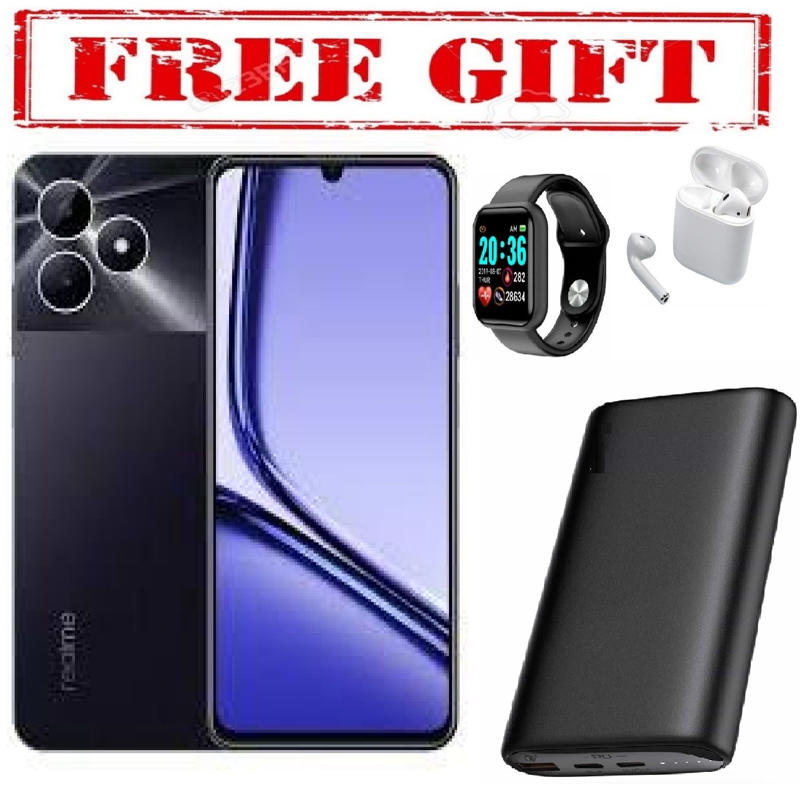 SPECIAL OFFER BRAND NEW Realme Note 50, 6.7", 128GB + 4GB RAM (Dual SIM), 5000mAh, COMES WITH FREE GIFTS ( AIRPODS + SMART WATCH +POWERBANK ) FOR YOU