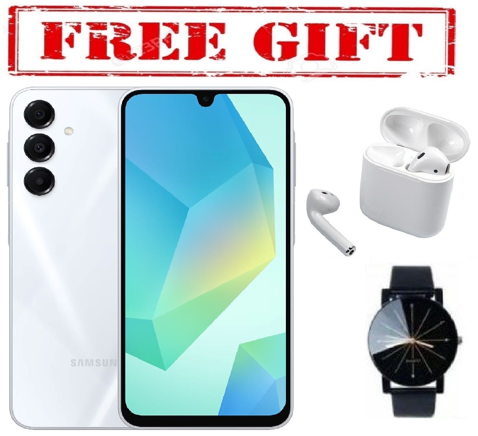 NEW ARRIVAL BRAND NEW SAMSUNG GALAXY A16, 5G 6.7'' HD+, 4GB RAM + 128GB ROM, DUAL SIM, 50MP, 5000mAh COMES WITH FREE GIFTS ( AIRPODS + WATCH)  FOR YOU