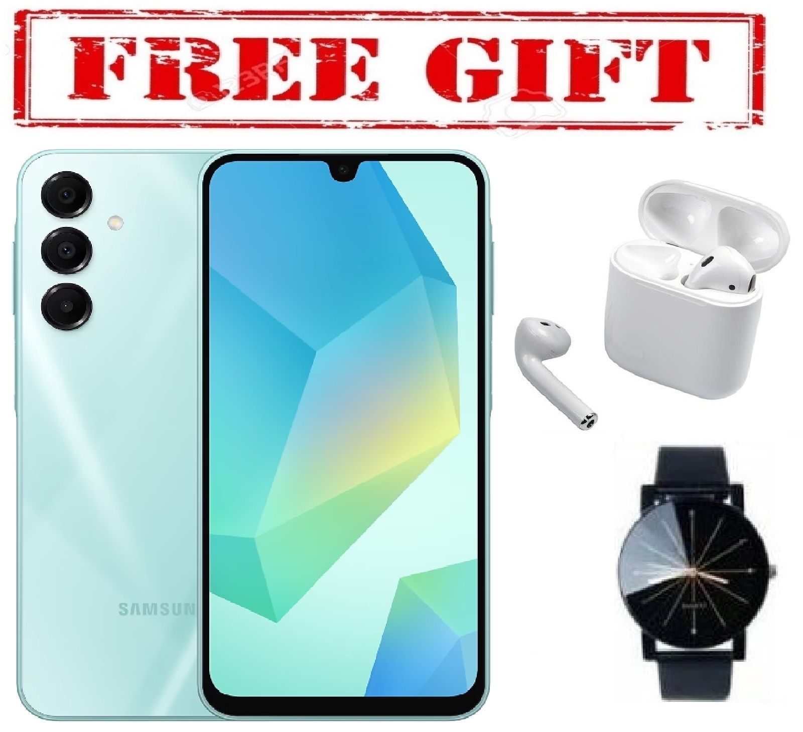 NEW ARRIVAL BRAND NEW SAMSUNG GALAXY A16, 5G 6.7'' HD+, 4GB RAM + 128GB ROM, DUAL SIM, 50MP, 5000mAh COMES WITH FREE GIFTS ( AIRPODS + WATCH)  FOR YOU