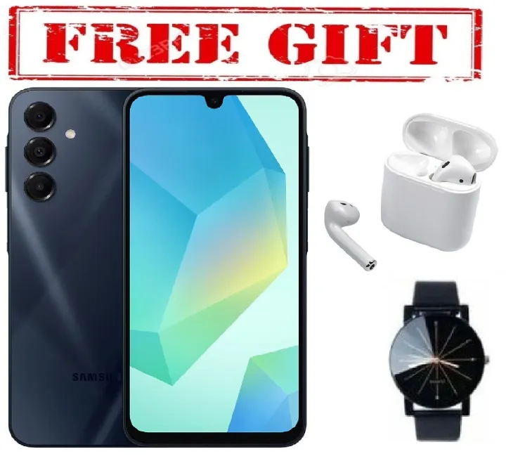 NEW ARRIVAL BRAND NEW SAMSUNG GALAXY A16, 5G 6.7'' HD+, 4GB RAM + 128GB ROM, DUAL SIM, 50MP, 5000mAh COMES WITH FREE GIFTS ( AIRPODS + WATCH)  FOR YOU