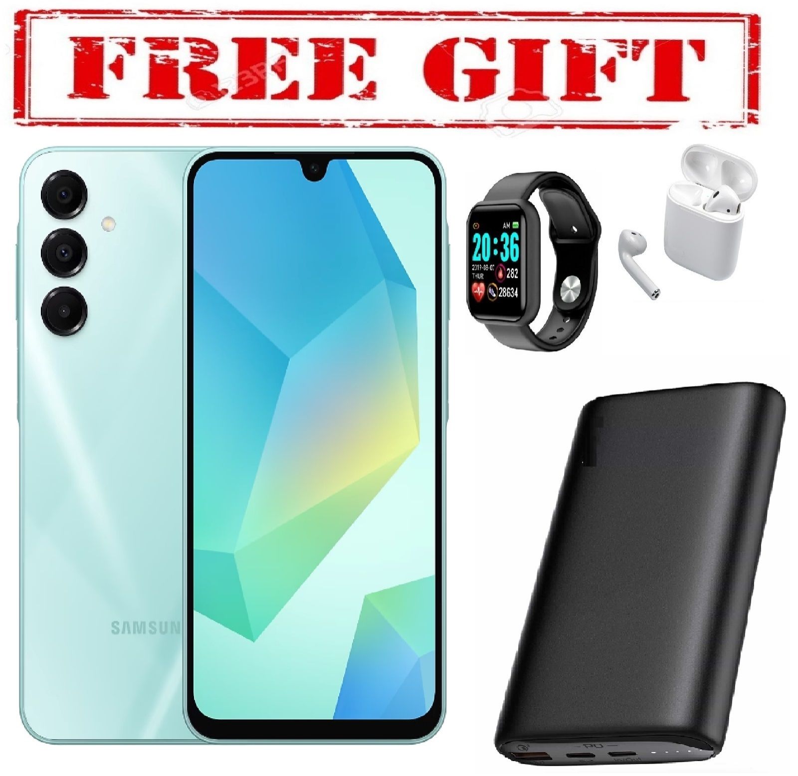 BRAND NEW SAMSUNG GALAXY A16, 5G 6.7'' HD+, 8GB RAM + 256GB ROM, DUAL SIM, 50MP, 5000mAh  COMES WITH FREE GIFTS ( AIRPODS + SMART WATCH +POWERBANK ) FOR YOU