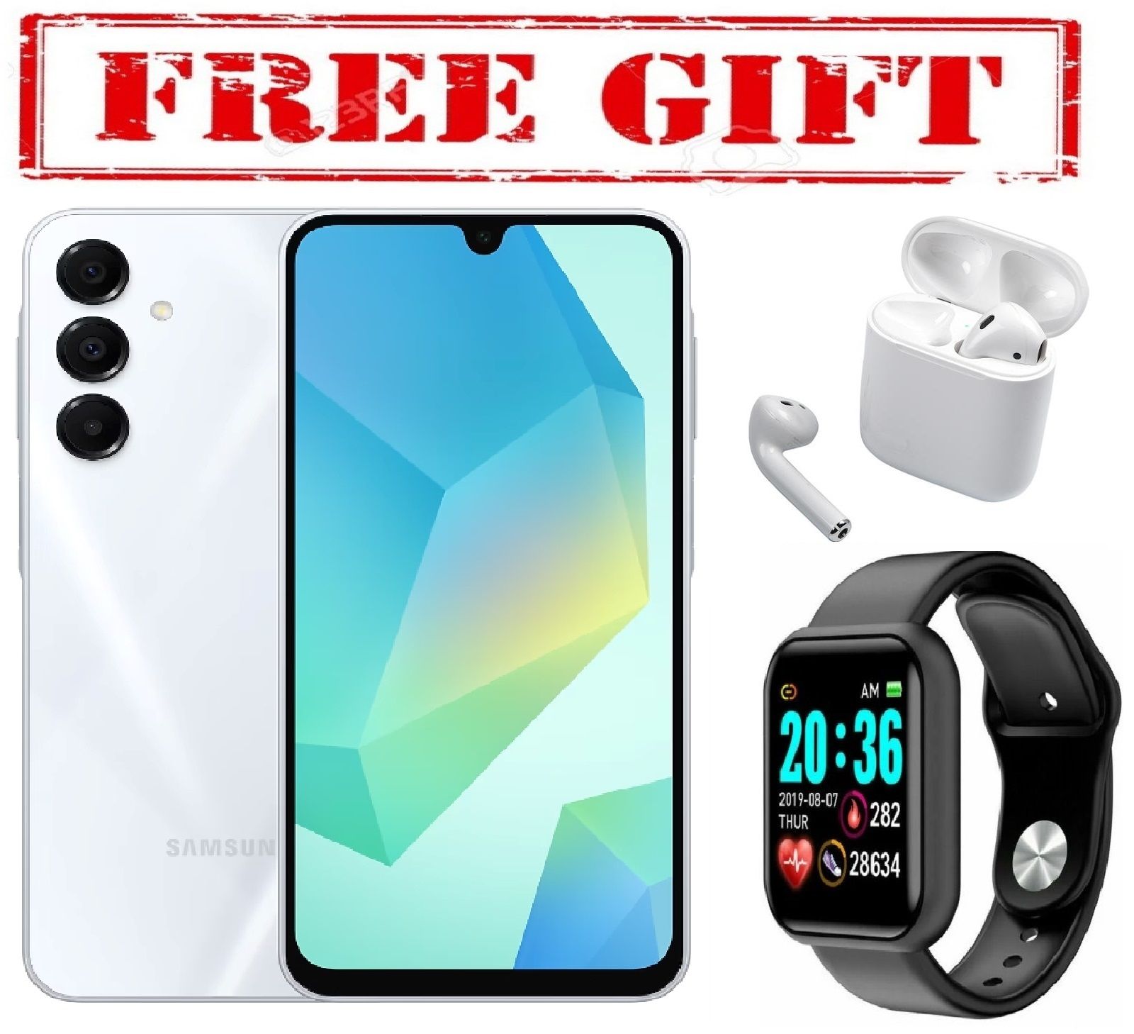 BRAND NEW SAMSUNG GALAXY A16, 5G 6.7'' HD+, 8GB RAM + 256GB ROM, DUAL SIM, 50MP, 5000mAh COMES WITH FREE GIFTS ( AIRPODS + WATCH)  FOR YOU