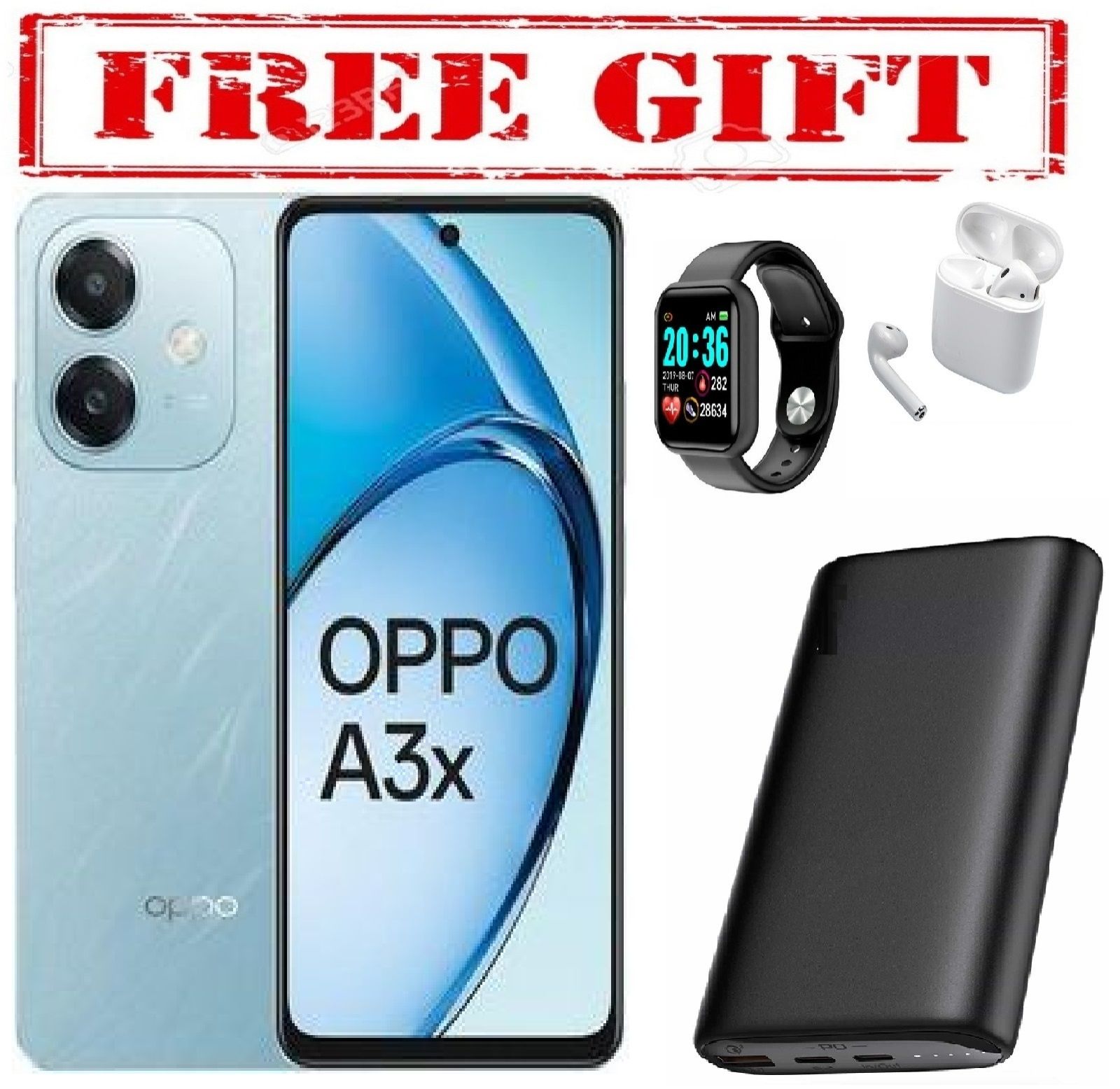 SPECIAL DISCOUNT !!!BRAND NEW Oppo A3X,IPS LCD DISPLAY 6.67" INCHES,(64GB ROM +4GB RAM)5100MAH,90HZ,ANDROID 14 COMES WITH FREE GIFTS ( AIRPODS + SMART WATCH +POWERBANK ) FOR YOU
