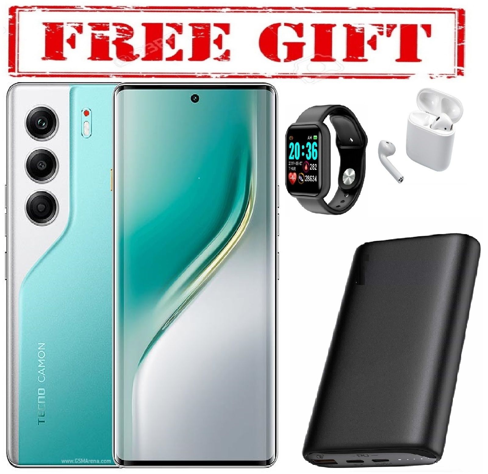 LIMITED  DISCOUNT !!! BRAND NEW Tecno CAMON 40 PRO 8GB RAM +256GB 6.78 INCHES CURVED SCREEN ROM 5200 MAH BATTERY DUAL SIM ON SREEN FINGERPRINT COMES WITH FREE GIFTS ( AIRPODS + SMART WATCH +POWERBANK
