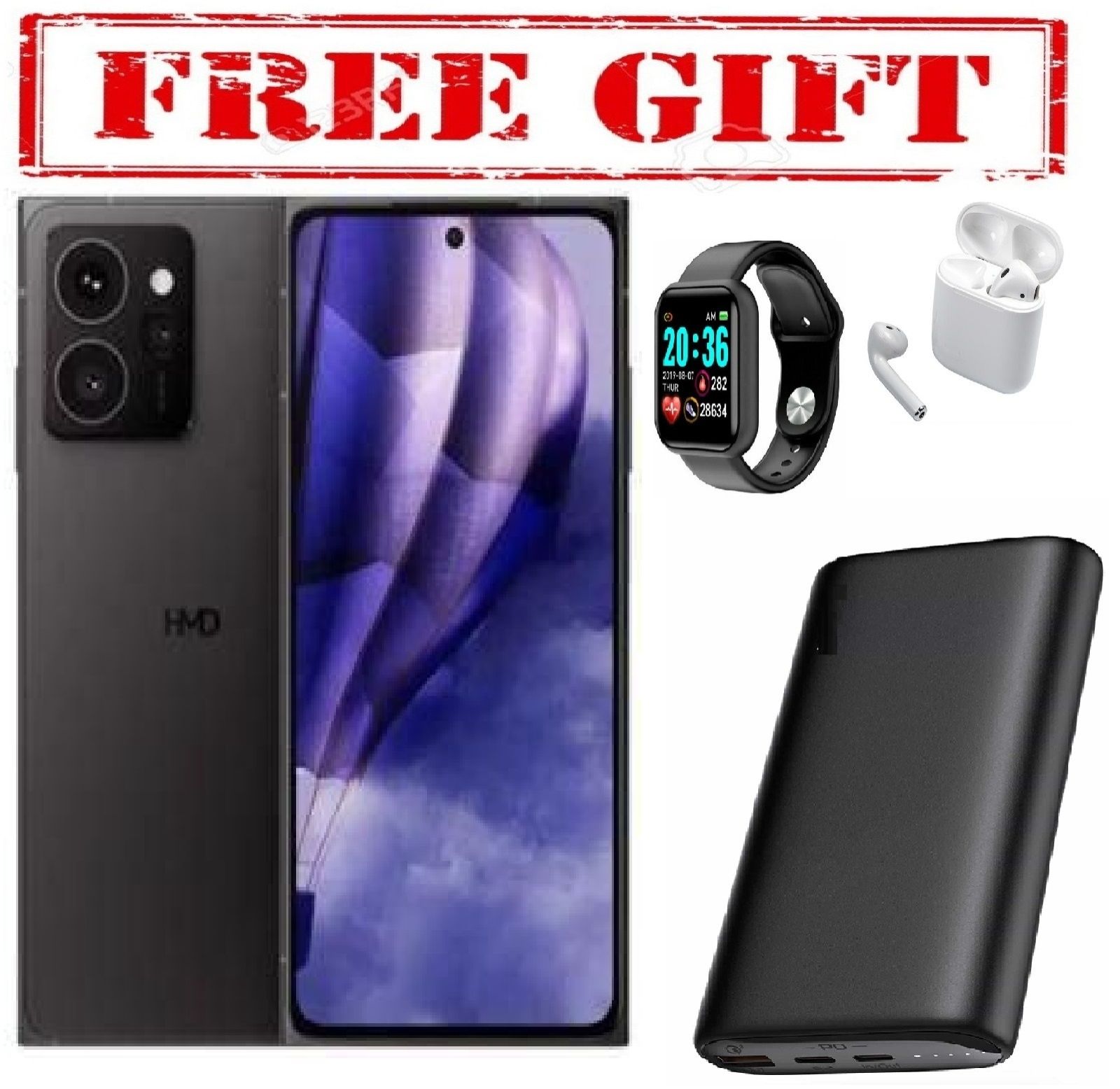 LIMITED OFFER !!!!BRAND NEW !! HMD ARC, 4GB RAM + 64GB ROM, 6.55", 4600mAh, 5G, 108MP COMES WITH FREE GIFTS ( AIRPODS + SMART WATCH +POWERBANK ) FOR