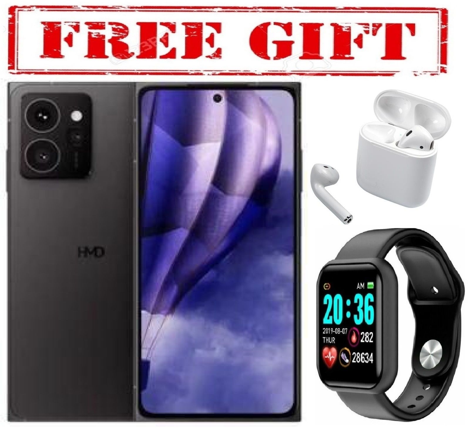 LIMITED OFFER !!!!BRAND NEW HMD ARC, 4GB RAM + 64GB ROM, 6.55", 4600mAh, 5G, 108MP COMES WITH FREE GIFTS ( AIRPODS + SMART WATCH) FOR