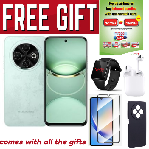 HOLIDAY DISCOUNT !!! Tecno Spark 30c, 6.67'' HD+, UP to 8GB RAM + 128GB ROM (Dual Sim) 50MP, 5000 mAh COMES WITH FREE GIFTS ( AIRPODS + SMART WATCH  + POWER BANK )