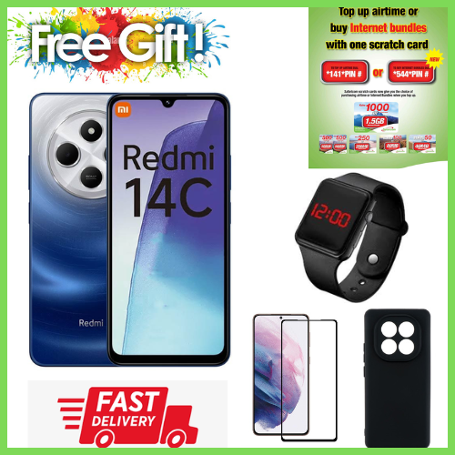 LIMITED TIME DEAL!!BRAND NEW Xiaomi Redmi 14C 8(4+4)GB RAM + 256GB/128GB Storage 6.88" 120Hz HD+ 4G Dual Sim 5160mAh Battery 50MP triple main camera Android 14 Smart Phones.. comes with free gifts