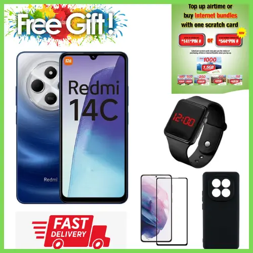 LIMITED TIME DEAL!!BRAND NEW Xiaomi Redmi 14C 8(4+4)GB RAM + 256GB/128GB Storage 6.88" 120Hz HD+ 4G Dual Sim 5160mAh Battery 50MP triple main camera Android 14 Smart Phones.. comes with free gifts