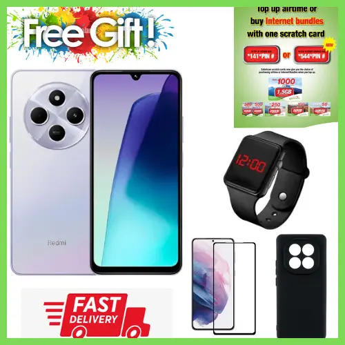 {Anniversary}XIAOMI Redmi 14C 128GB Storage Upto 8(4+4)GB Ram 50MP AI Dual Camera Immersive 6.88" UHD Display Upto 120Hz Refresh Rate Dual Sim 5160mAh typ Battery Elegant glass back cover Smart Phone