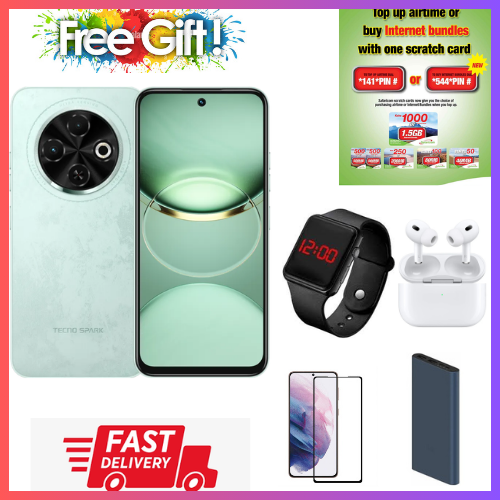HOLIDAY DISCOUNT !!! Tecno Spark 30c, 6.67'' HD+, UP to 8GB RAM + 128GB ROM (Dual Sim) 50MP, 5000 mAh COMES WITH FREE GIFTS ( AIRPODS + WATCH + POWER BANK )