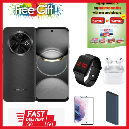 HOLIDAY DISCOUNT !!! Tecno Spark 30c, 6.67'' HD+, UP to 8GB RAM + 128GB ROM (Dual Sim) 50MP, 5000 mAh COMES WITH FREE GIFTS ( AIRPODS + WATCH + POWER BANK )