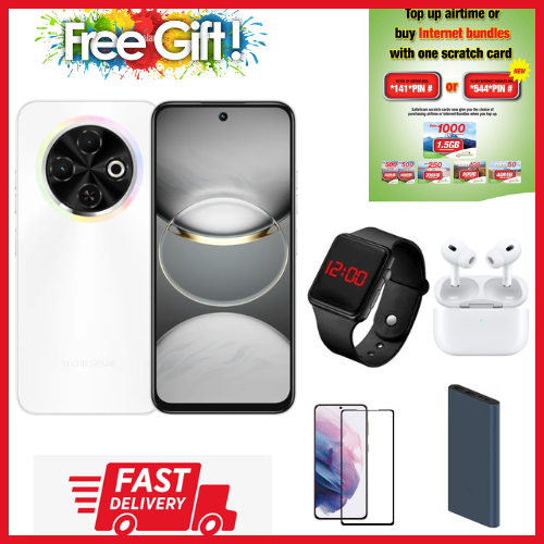 HOLIDAY DISCOUNT !!! Tecno Spark 30c, 6.67'' HD+, UP to 8GB RAM + 128GB ROM (Dual Sim) 50MP, 5000 mAh COMES WITH FREE GIFTS ( AIRPODS + WATCH + POWER BANK )