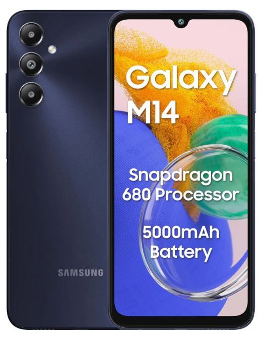 LIMITED DISCOUNT!! Brand New Samsung Galaxy M14 4/64 |Android v13|6.6 inches, 1080 x 2408 px, 90 Hz Display with Water Drop Notch |6000 mAh Battery with 25W Fast Charging  smartphone