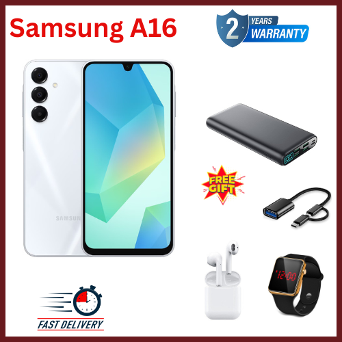 LIMITED DISCOUNT !!!! BRAND NEW SAMSUNG GALAXY A16,  6.7'' HD+, 4GB RAM + 128GB ROM, DUAL SIM, 50MP, 5000mAh SMARTPHONES COMES WITH FREE GIFTS ( AIRPODS + SMART WATCH +POWERBANK ) FOR YOU