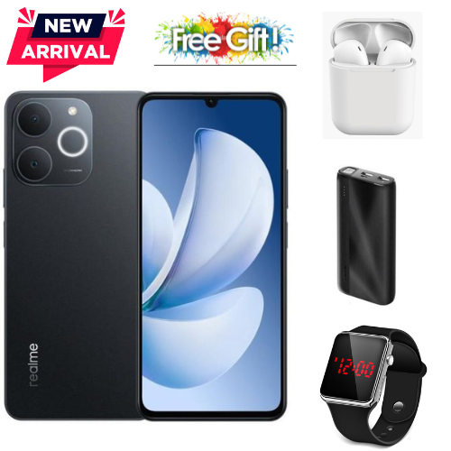 Realme Note 70- 6.74'' Inch, UP TO 8GB(4+4) RAM + 128GB, 5000mAh (Dual Sim) COMES WITH FREE GIFTS POWERBANK +AIRPODS + LED WATCH FOR YOU BLACK