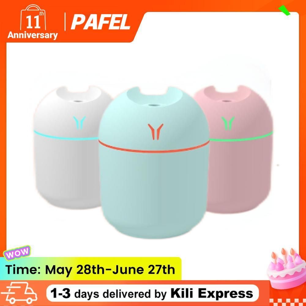 PAFEL Humidifier 250ML Mini Ultrasonic Air Humidifiers Romantic Light USB Essential Oil Diffuser Vehicle Mounted Purifier LED Changing Color Light Aromatic Anion Spray Humidifier