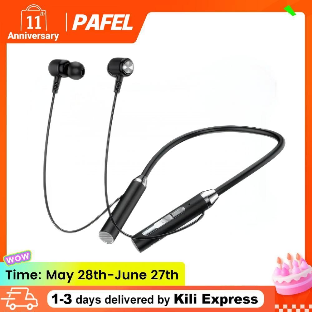 PAFEL B3 Wireless Bluetooth Earphones Neckband Retractable Earbuds Wireless Stereo BT 5.0 Deep Bass HiFi Magnetic Sports with Microphone Bluetooth Earphones