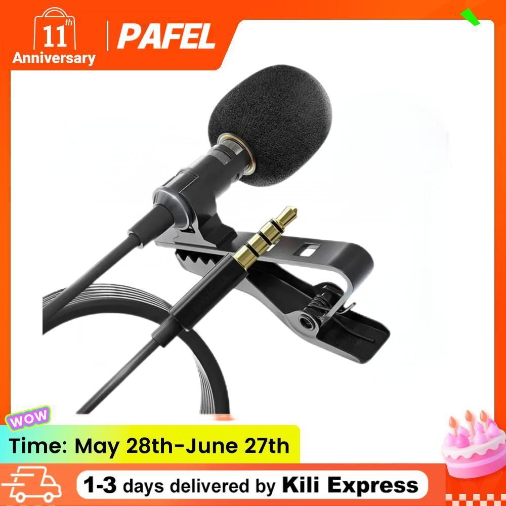 PAFEL omnidirectional metal microphone 3.5mm interface lavalier microphone mini audio micro phone suitable for Samsung Huawei OPPO Android smartphones PC Lenovo HP laptops Mobile Phone